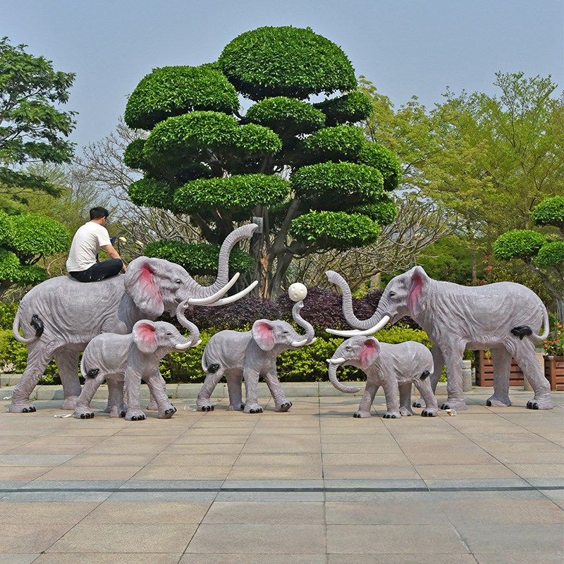 仿真非洲大象玻璃钢雕塑户外动物摆件F景区公园售楼部园林景观摆,家居饰品,户外/庭院摆件,淘宝优惠券,粉丝福利购,淘宝优惠卷