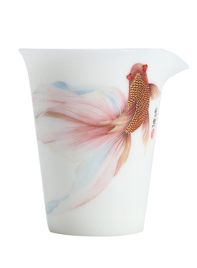 瓷语颠 陶瓷白瓷功夫茶具茶水分茶器大J号公道杯茶海喝茶配件家用