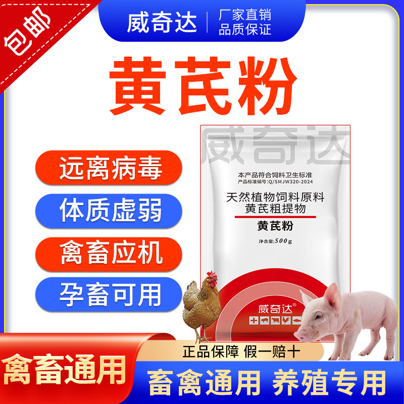增强免疫力兽用国标黄芪粉鸡鸭鹅