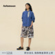 fafamoon设计师品牌 新品 棉质翻边直筒休闲五分短裤 2026春季
