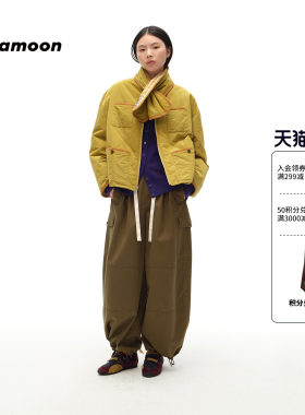 fafamoon设计师品牌秋冬两面穿绗线廓形棉服外套女