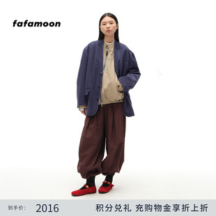 【2025秋冬新品】fafamoon设计师品牌 水洗灯芯绒无领西装外套女