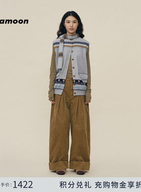 【2026早春胶囊系列】fafamoon设计师品牌阔腿直筒休闲灯芯绒长裤