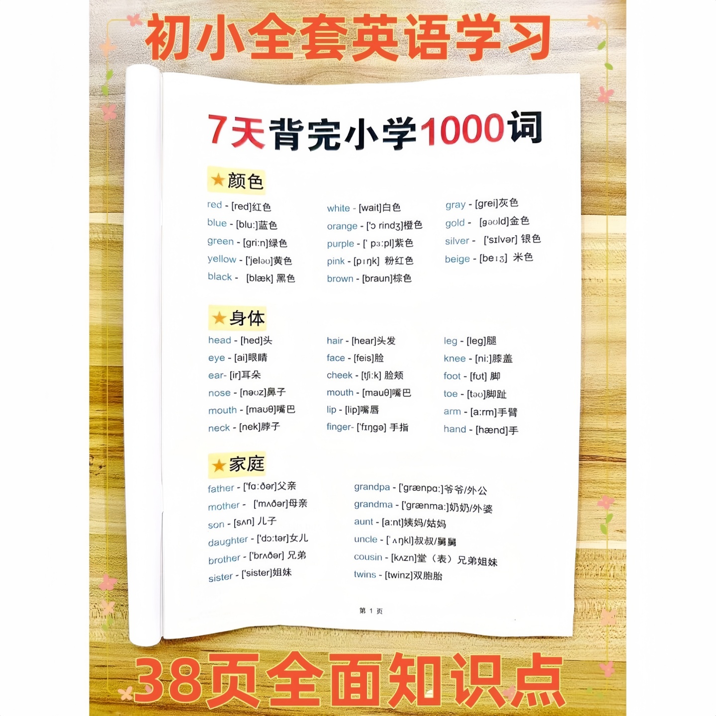 小学英语单词专项7天背完1000词常考短语基础知识能力提升
