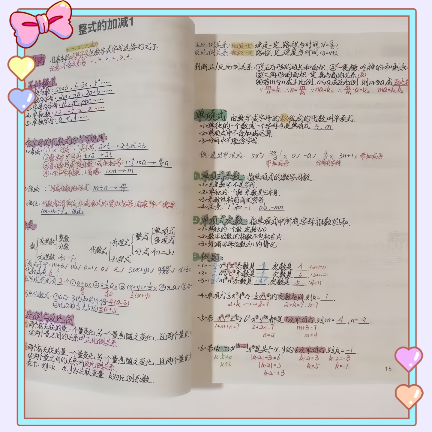 初中数学重难点知识定理公式必备笔记本学习记事本梳理资料本手绘
