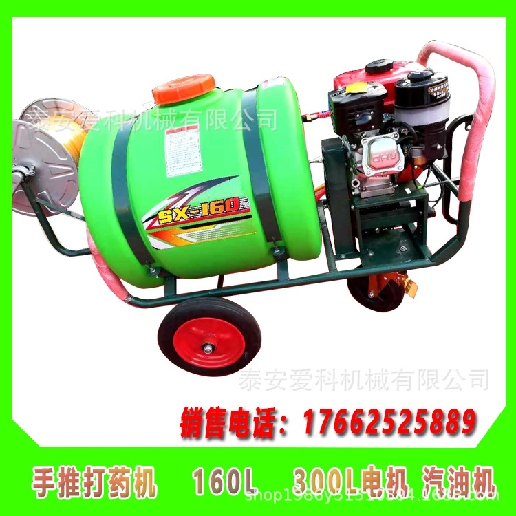 养殖消毒园林植保手推式汽油打药机喷雾器柱塞泵四轮打药车