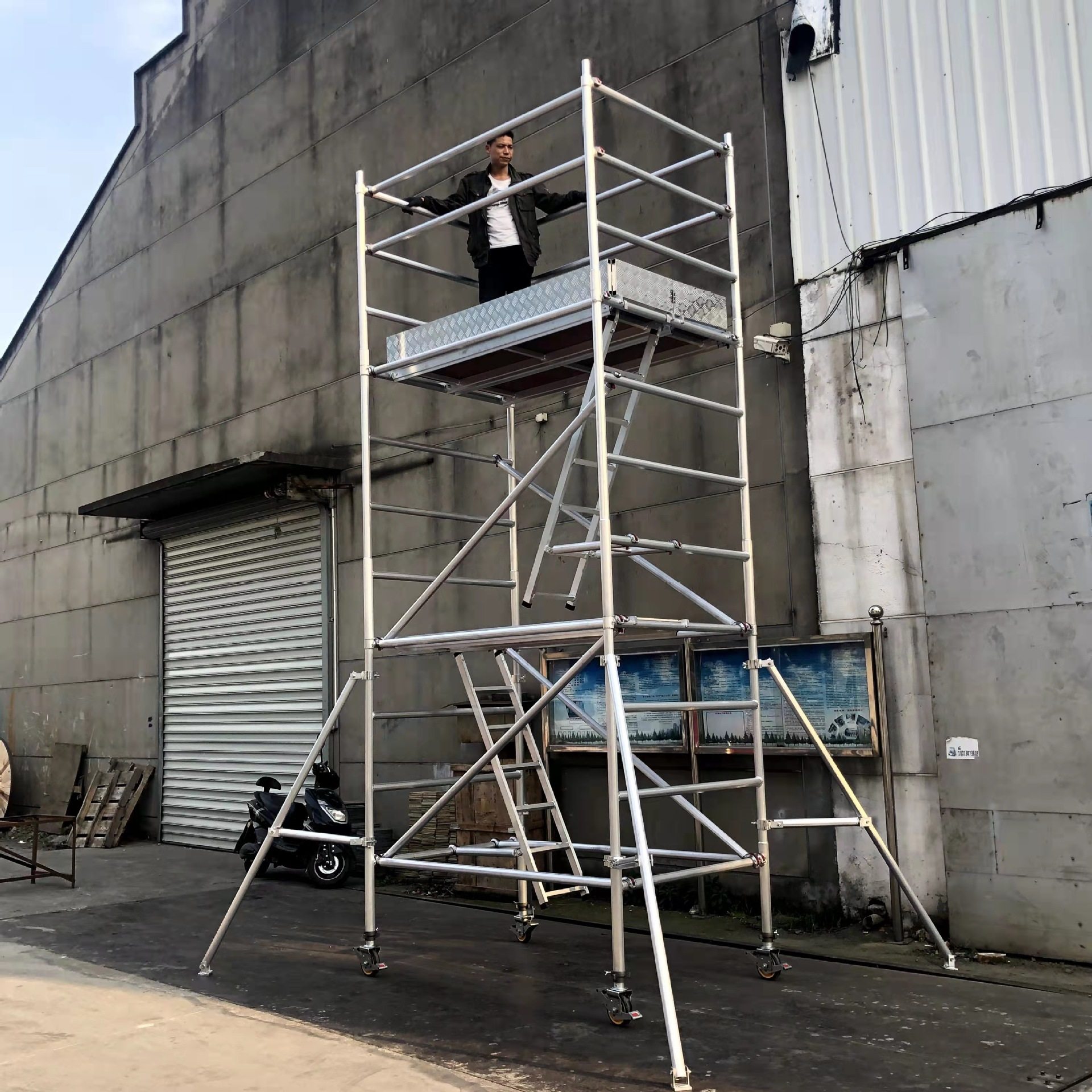 上海威速VS架片铝合金移动脚手架快装式装修登高平台梯厂可移动