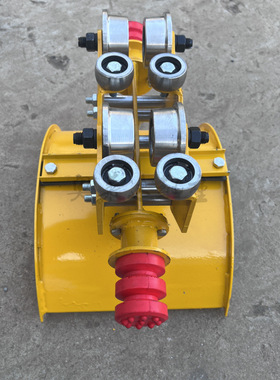 黄色CH-1工字钢电缆滑车移动顺畅起重机拖缆放线滑轮轨道电缆滑车