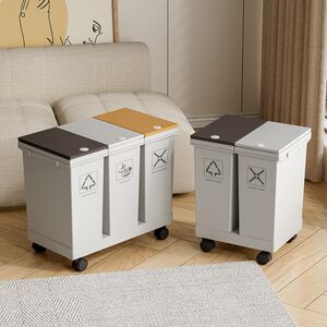 麦宝隆分类垃圾桶双桶三桶干湿分离家用厨房厨余收纳桶客厅大容量