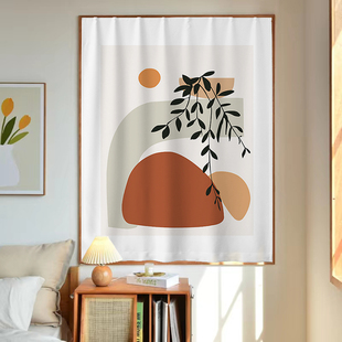 魔术贴小窗户短窗帘卧室全遮光自粘免打孔安装 简易遮阳布帘 黏贴式