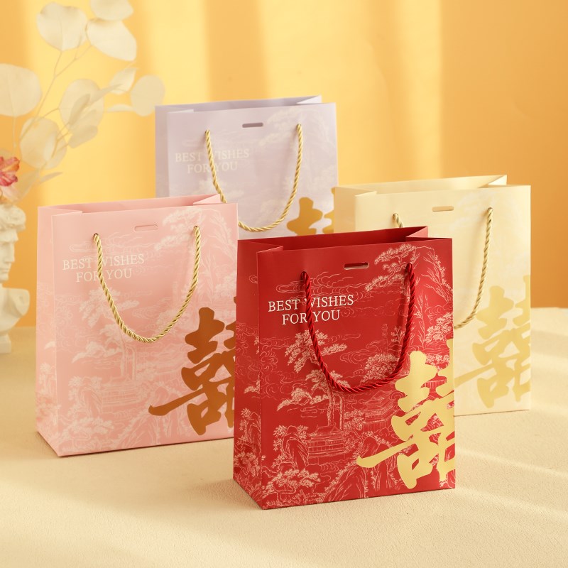 2025新款结婚喜糖盒子手提袋创意中国风婚礼喜糖袋子回礼袋口袋小