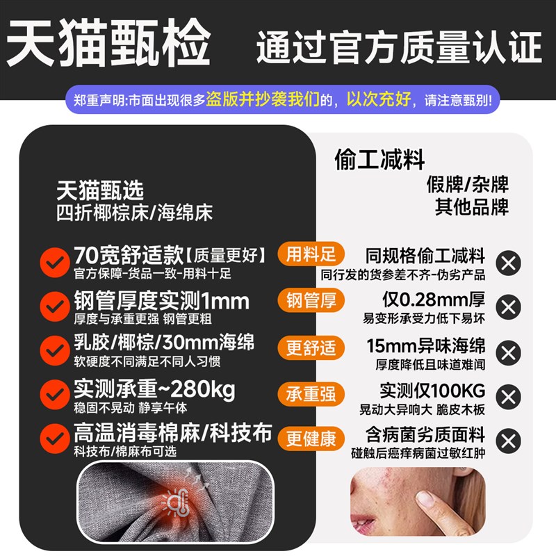 午休折叠床沙发床单人行军午睡办公室成人家用简易便携医院陪护床