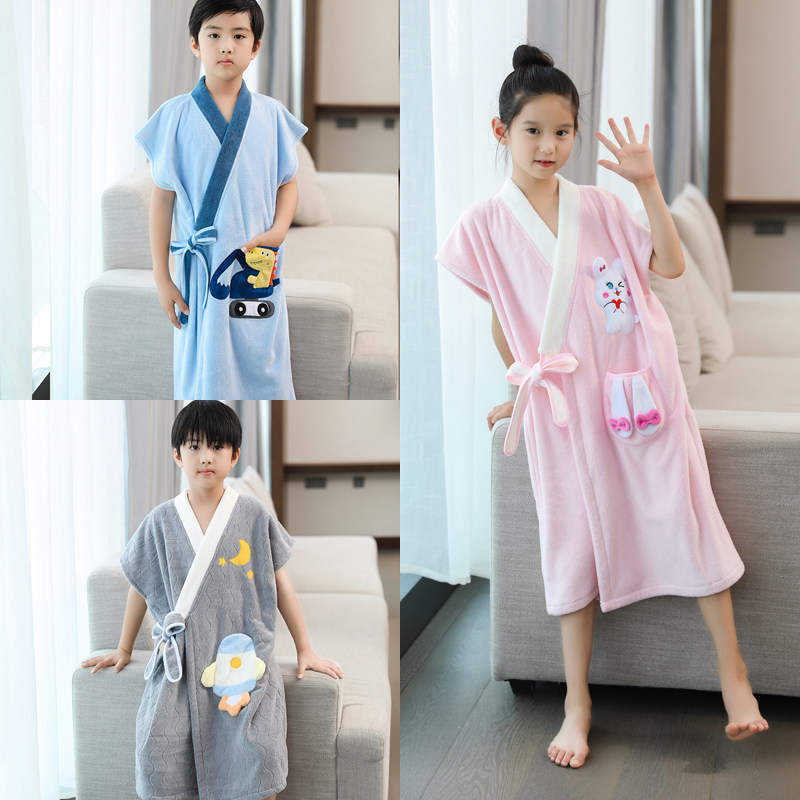 儿童浴巾斗篷浴袍可穿式裹巾男童女孩2023新款比纯棉全棉吸水速乾