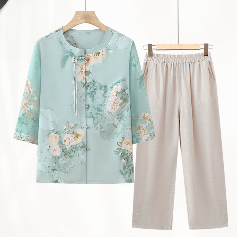 奶奶装衬衫老太太衣服轻薄款