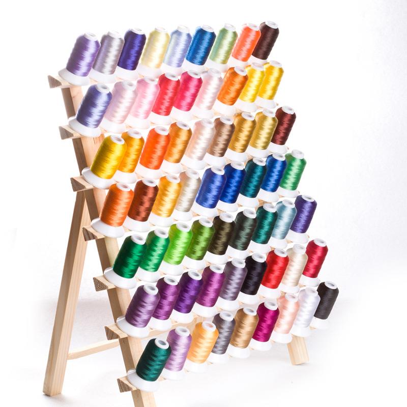 Brother 电脑绣花机专用彩色冰丝绣花线 线两股 63色,40色,12色/