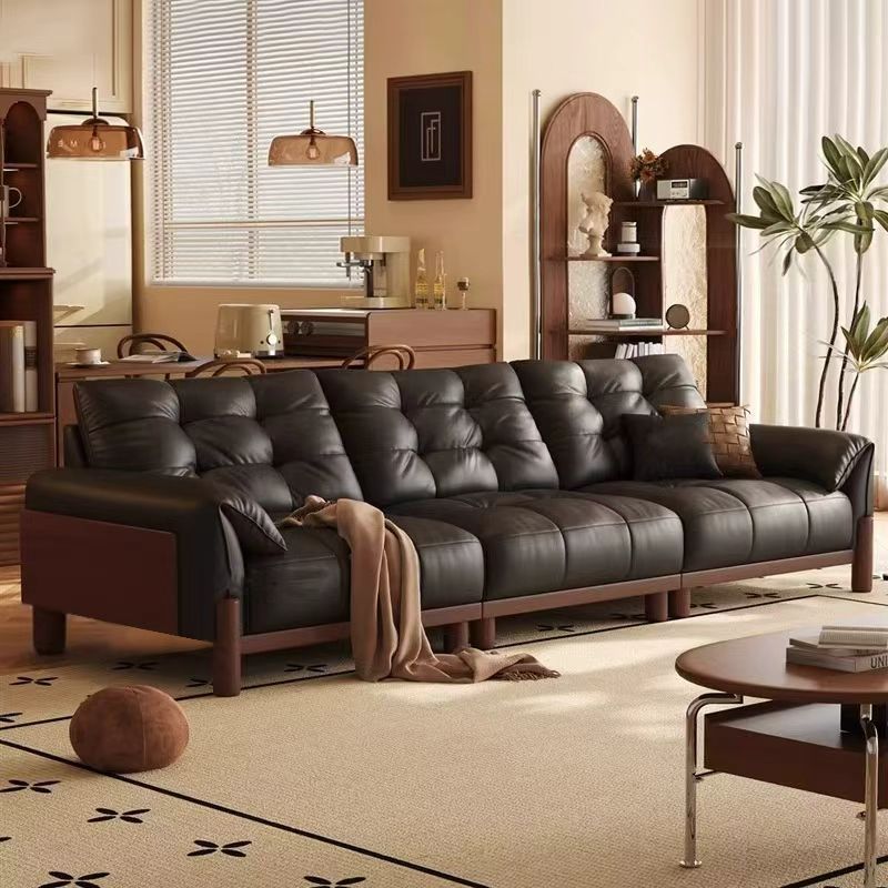 北欧中古风云朵实木客厅沙发