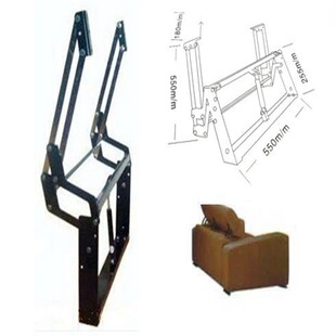 E19多功能头枕铰链单杆枕头架沙发五金配件功能伸缩架靠背