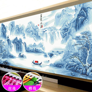 富春山居图十字绣2024新款线绣客厅大幅山水画风景中式手工自己绣