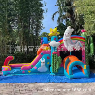 bouncing castle 儿童充气城堡家用室内外蹦蹦床户外滑梯小羊主题