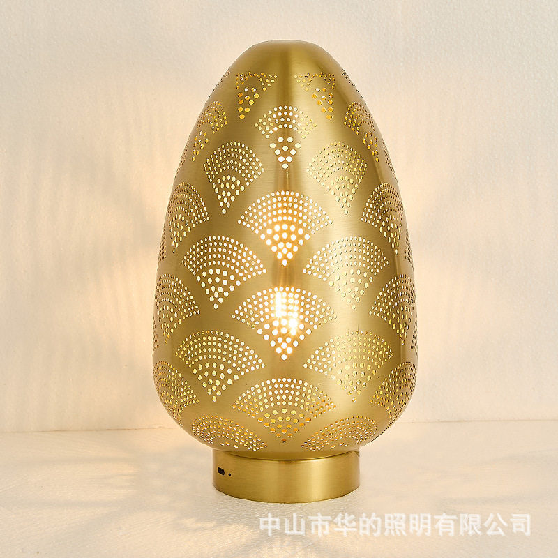 东南亚复古铁艺高端床头氛围灯