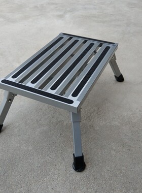 铝合金灰色房车凳子折叠腿脚凳子一步梯台面48X30cm高22cm小椅子