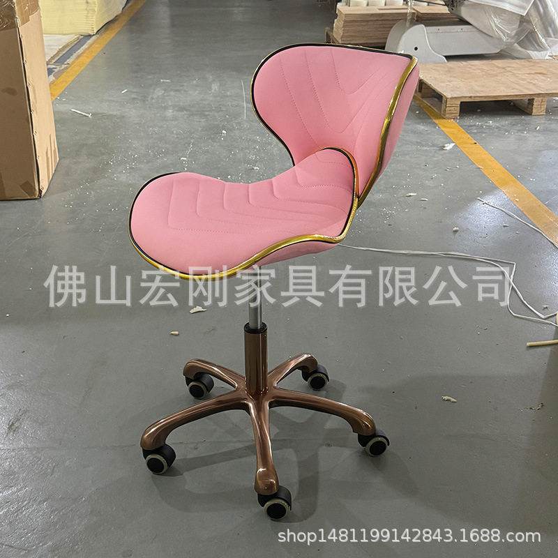 玫瑰金旋转升降圆凳理发店用