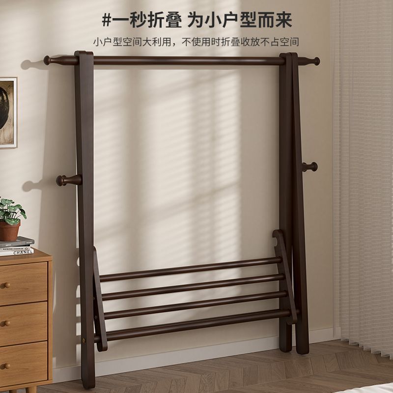 落地实木竹制衣帽架卧室收纳