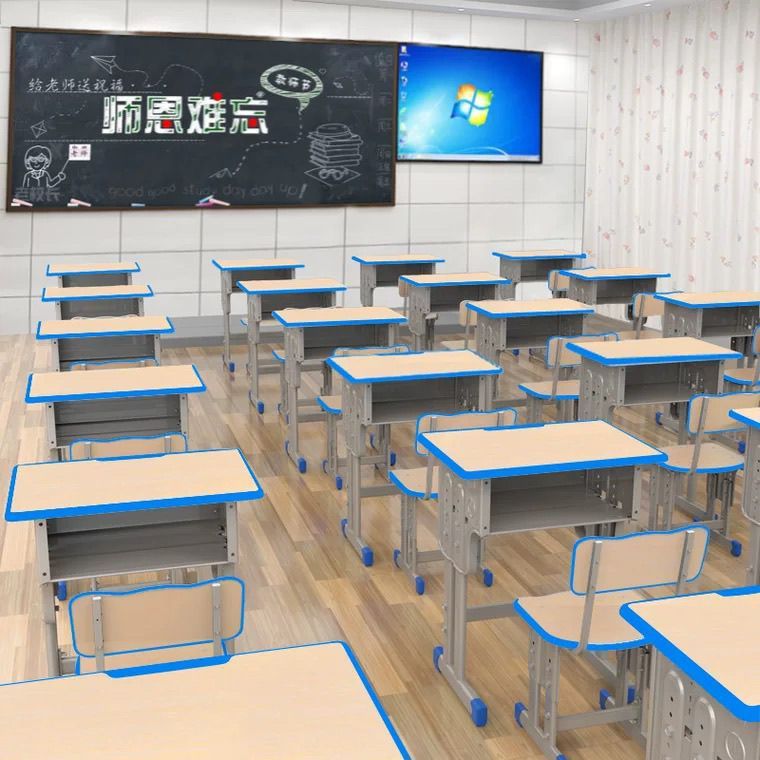 中小学生可调节单人课桌椅