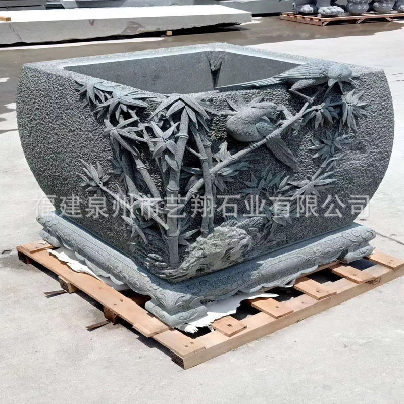 石雕花盆花钵花盆中式欧式花钵门口户外小花坛广场庭院园林摆件