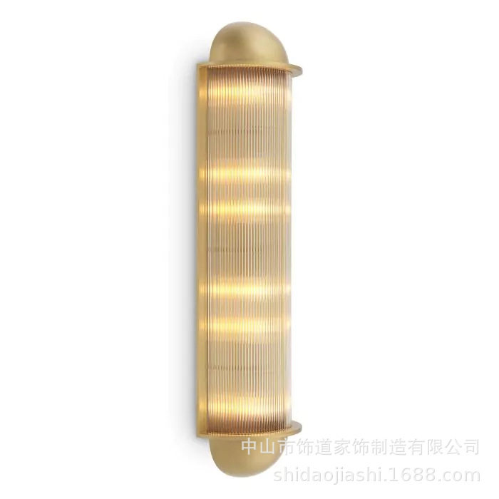 美式复古黄铜床头装饰灯