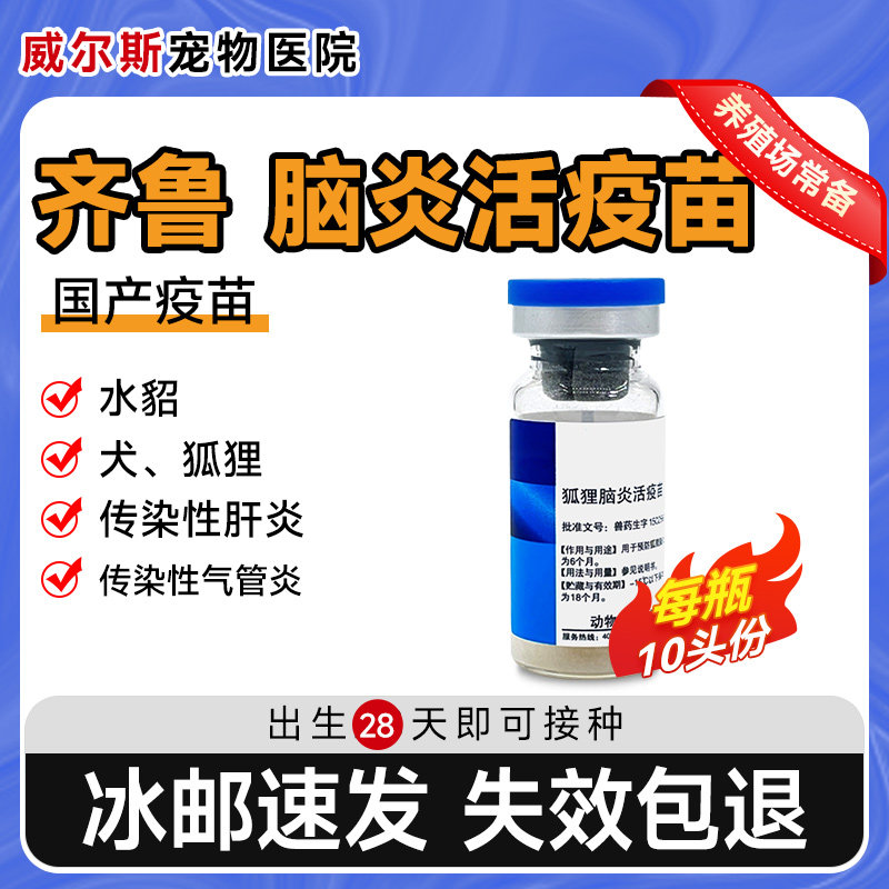 齐鲁脑炎疫苗狗狗狐狸水貂预防脑炎病毒传染性肝炎宠物土狗养殖场