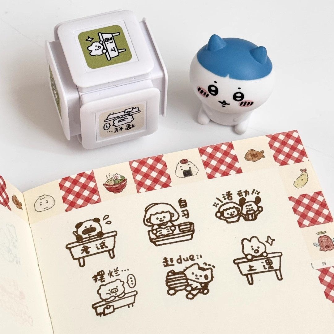 大学生打工人生活日常六面学生手账笔记本按压diy打卡装饰素材,文具电教/文化用品/商务用品,成品印章/学生用印/火漆,淘宝优惠券,粉丝福利购,淘宝优惠卷