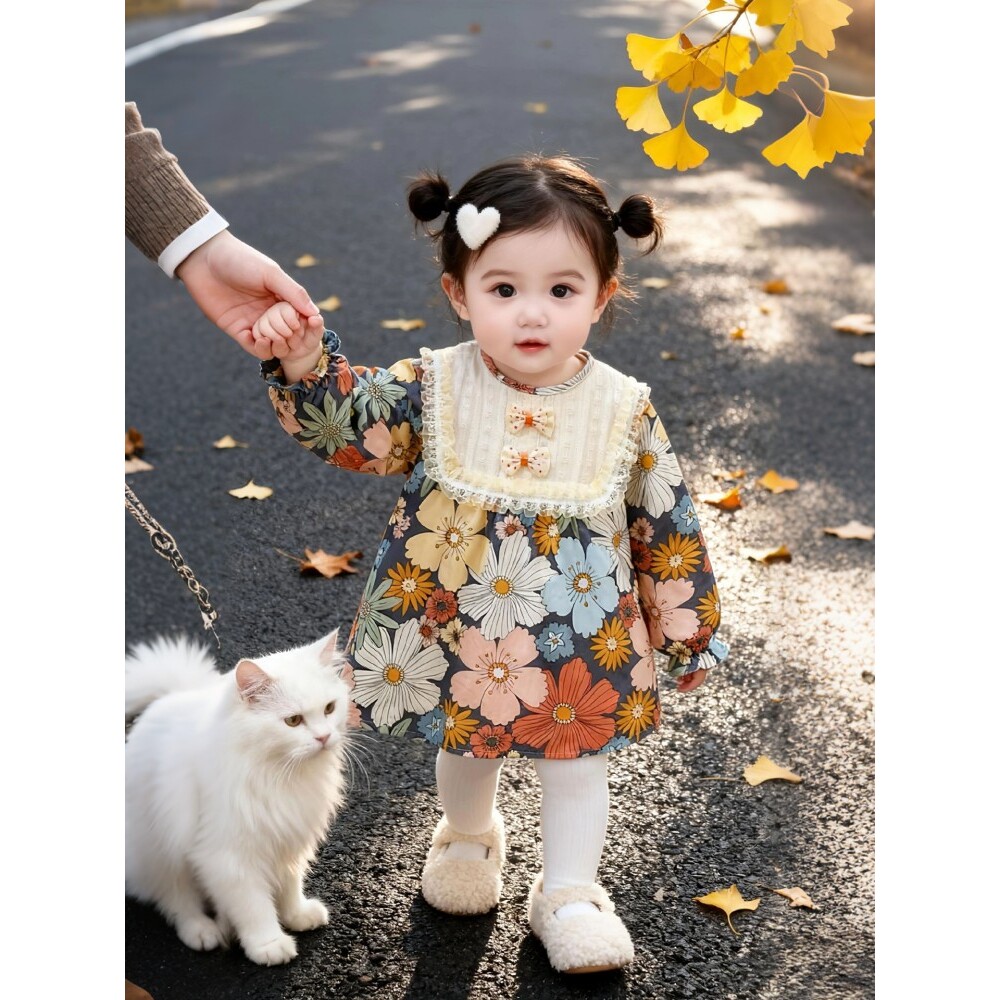 儿童长袖纯棉罩衣洋气秋冬季女宝宝防污护衣婴幼儿吃饭围裙反穿衣