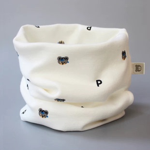 A类纯棉宝宝围脖儿童秋冬脖套男小孩冬季套头婴儿围巾防风保暖女