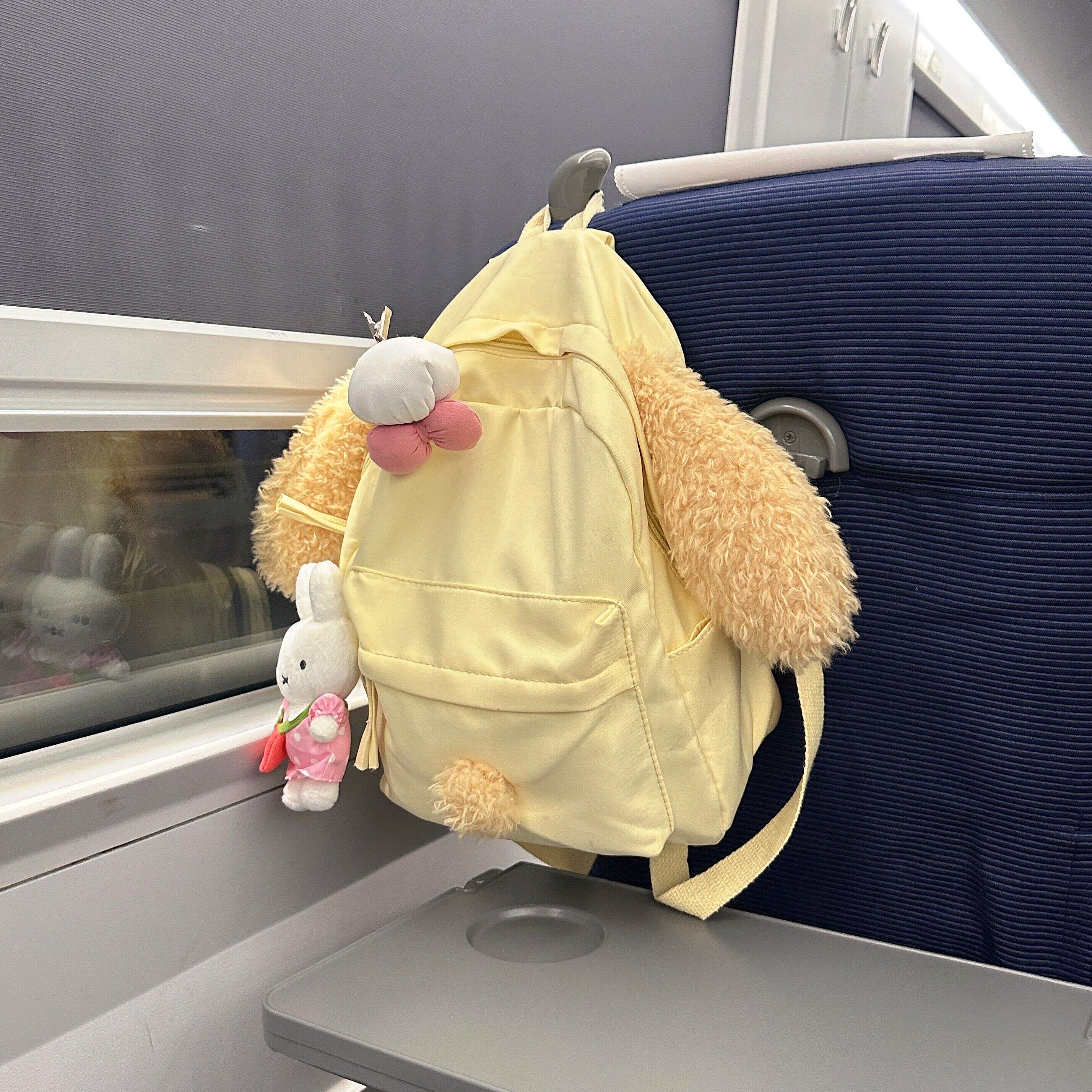 饼饼书包双肩包女旅游轻便高颜值大容量帆布2025新款高级感小众