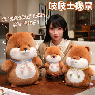 卡通吱吱土拔鼠毛绒公仔仓鼠河狸豚鼠玩偶儿童安抚抱枕女生日礼物