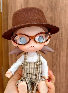 20CM嘎子姐衣服格子背带裤花边白衫套装1/8心之向往Zsiga帽子时尚