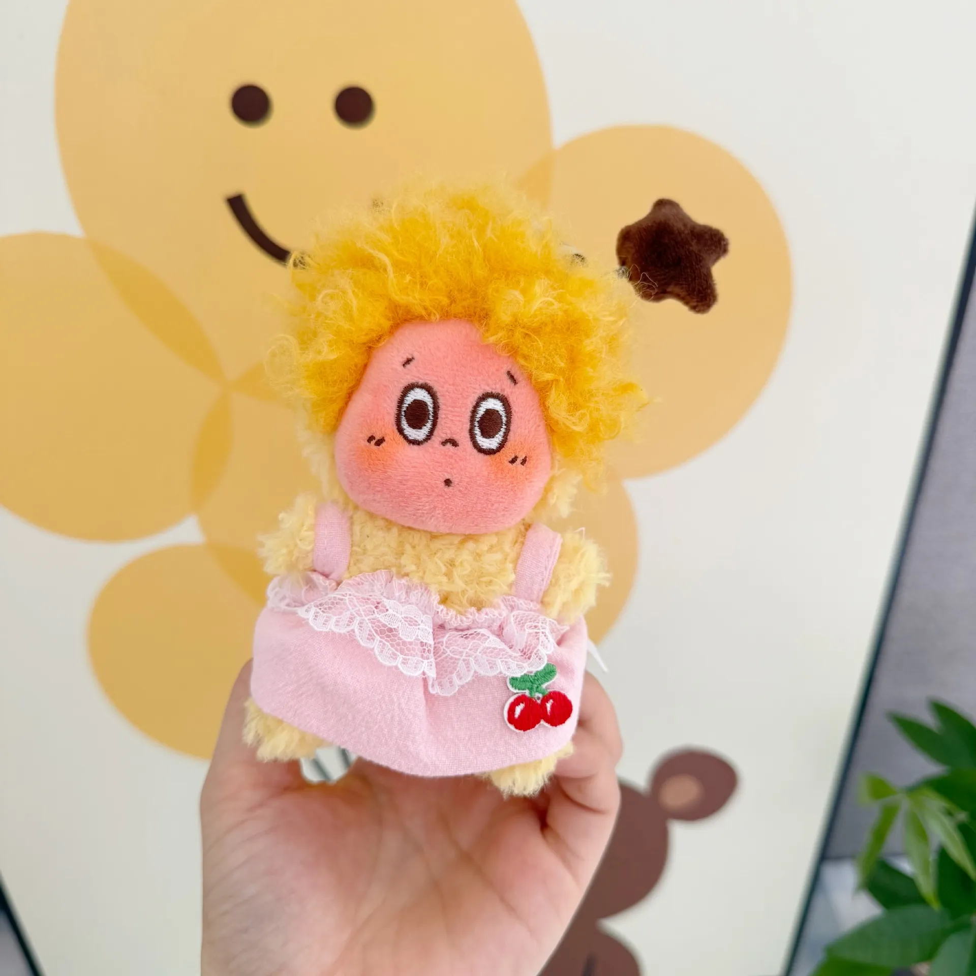 15CM挂件星星人衣服粉色樱桃裙Twinkletwinkle123理发玩偶着替萌