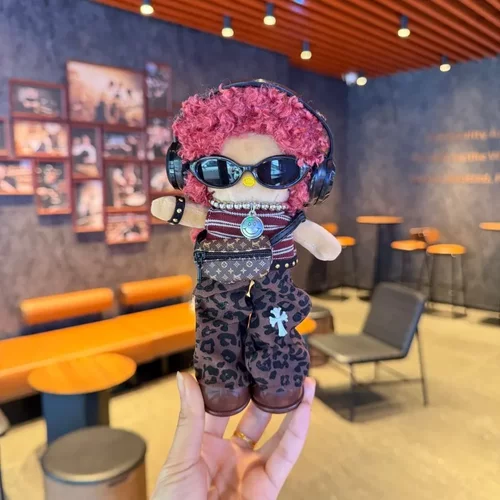 红卷发潮酷 Hello Kitty 公仔挂件 美式嘻哈风 Kitty 玩偶包挂饰