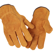 10双 防护焊接焊V工劳保柔软防烫 电焊手套牛皮耐磨加厚耐高温短款