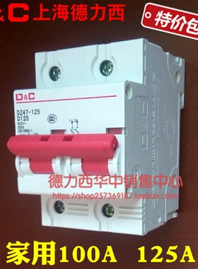 家用空开断路器100A空气开关u2P大电流125A安总开单相220V两相电