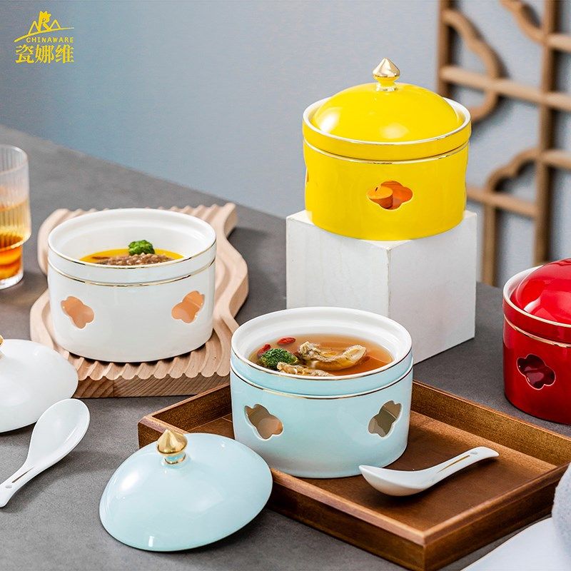 中式酒店陶瓷f炖盅蜡烛加热鲍鱼捞饭翅盅带盖辽参海参位上暖炉餐,厨房/烹饪用具,炖锅/炖煲/汤煲,淘宝优惠券,粉丝福利购,淘宝优惠卷