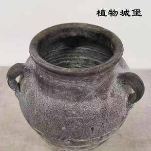 仿古泥大口径群生盆q养多肉的花盆透气老式瓦罐异形陶罐