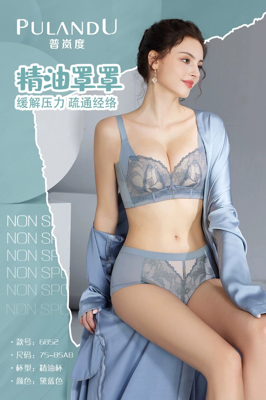 实体店直营爆款6852精油加厚加宽5排小胸聚胸收副乳调整型文胸