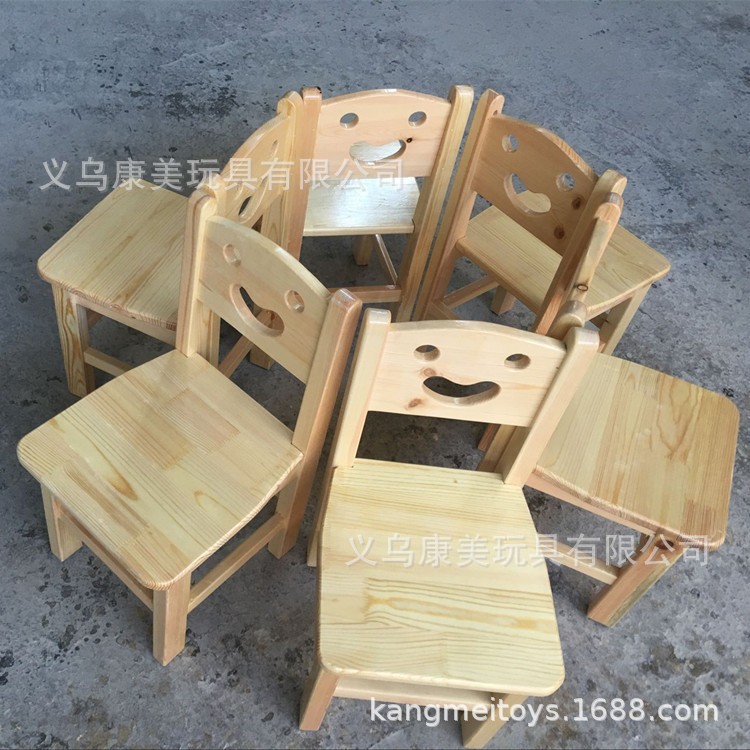 幼儿园松木橡木靠背椅
