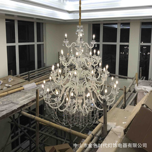 欧式楼梯中空水晶大吊灯别墅复式楼大气客厅灯酒店大堂宴会厅灯具