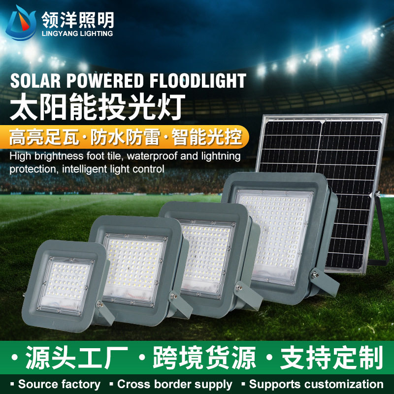 太阳能投光灯led光控防水路灯定时照明户外庭 院灯户外照明路灯头