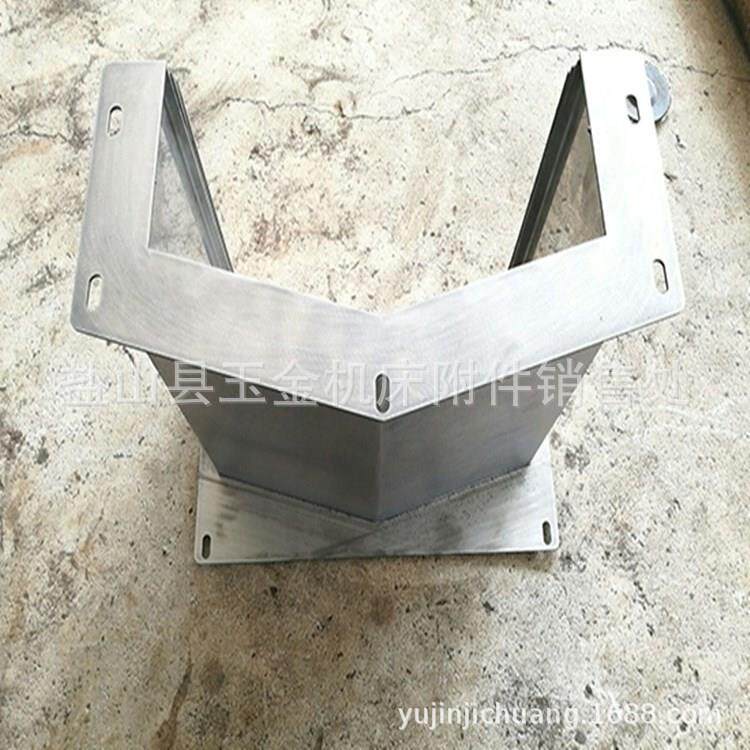 防铁屑制作数控机床不锈钢板防护罩导轨伸缩式钢板防尘罩