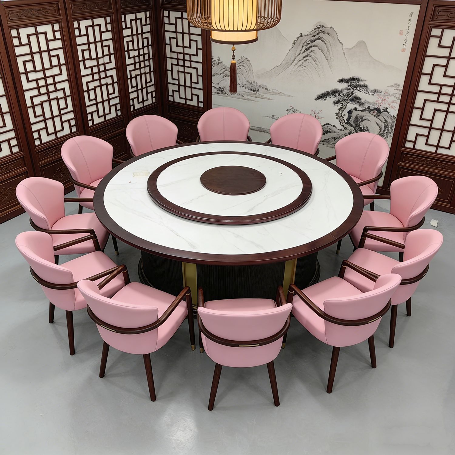 北欧意式极简真皮实木餐椅