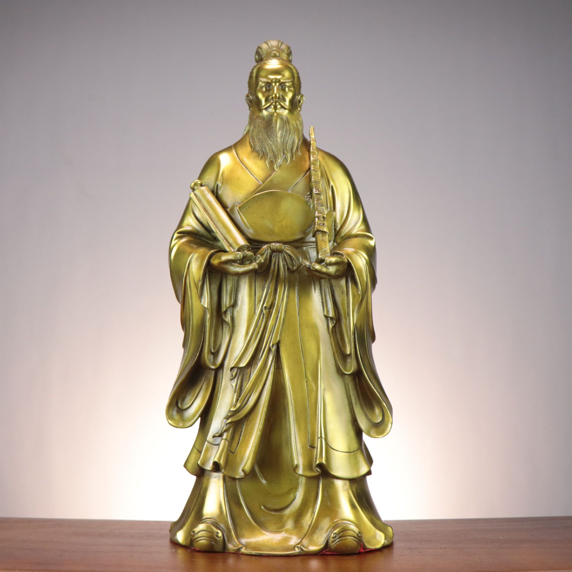(台湾祥狮工艺)铜姜子牙 铜姜太公封神榜 家用供奉姜子牙摆件